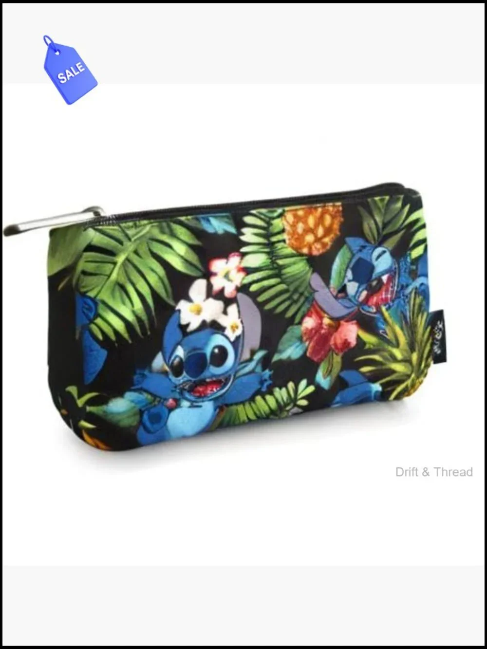 Lilo & Stitch Hawaiian Print Cosmetic Pouch Zippered Pencil Case